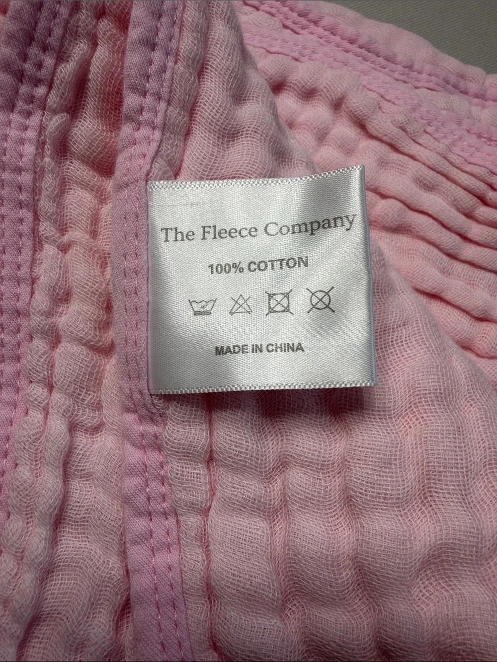NEW 100% Cotton Fleece Muslin Throw Blanket Pink